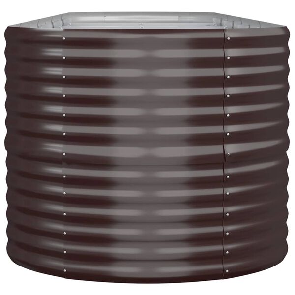 vidaXL Jardinera arriate acero galvanizado marrón 368x80x68 cm