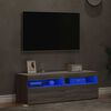 vidaXL Muebles de TV 2 uds con luces LED gris Sonoma 60x35x40 cm