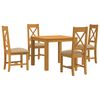 vidaXL Conjunto de comedor 5 uds. Beige Madera de Roble S&oacute;lido