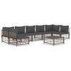 vidaXL Juego de muebles de jard&iacute;n 8 pzas y cojines rat&aacute;n PE antracita