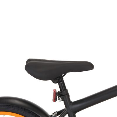 vidaXL Bicicleta niños y portaequipajes delantero 20" negro y naranja