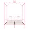 vidaXL Estructura cama con dosel sin colchón metal rosa 160x200 cm