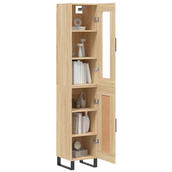 vidaXL Aparador de madera contrachapada roble Sonoma 34,5x34x180 cm