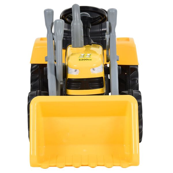 vidaXL Tractor de pedales con excavadora para ni&ntilde;os amarillo y negro