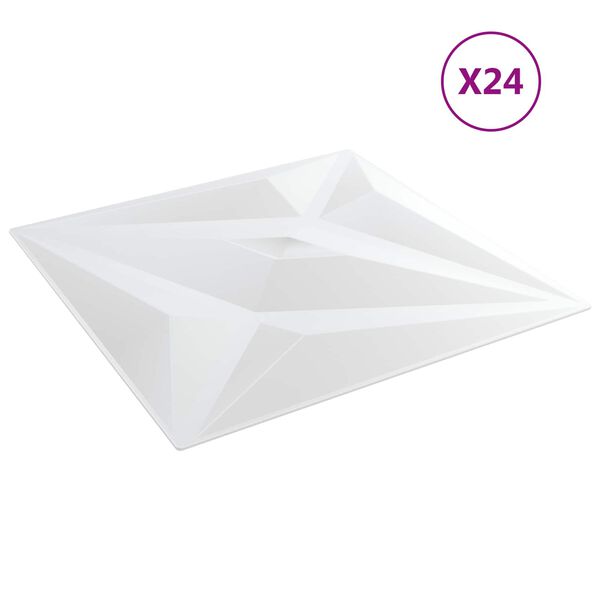 vidaXL Paneles de pared 24 pcs Estrella Blanca 50 x 50 cm Espuma XPS