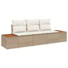 vidaXL Conjunto de sofá de jardín 3 pcs Beige ratán sintético