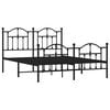 vidaXL Estructura cama sin colch&oacute;n con estribo metal negro 140x190 cm