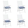 vidaXL Cojines de silla 4 uds tela a rayas azul y blanco 40x40x7 cm