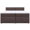 vidaXL Cama box spring con colch&oacute;n tela marr&oacute;n oscuro 200x200 cm