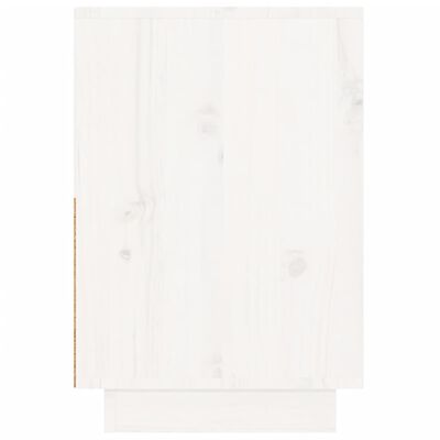 vidaXL Mesita de noche madera maciza de pino blanco 60x34x51 cm
