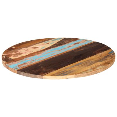 vidaXL Tablero de mesa redonda 80 cm 25-27 mm madera maciza reciclada