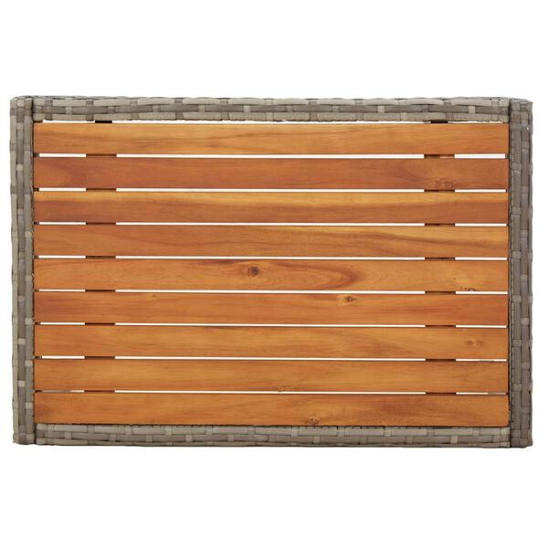 vidaXL Sillas reclinables jardín 2 uds con mesa ratán sintético gris