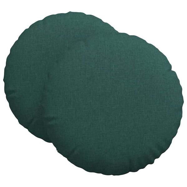 vidaXL Cojines para asiento 2 pcs Verde oscuro &Oslash;60 x 21 cm tela