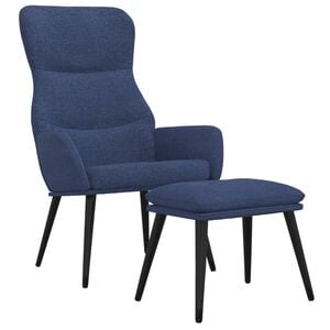 vidaXL Sill&oacute;n de relax con reposapi&eacute;s de tela azul