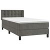 vidaXL Cama box spring con colch&oacute;n terciopelo gris oscuro 100x200 cm