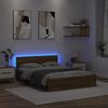 vidaXL Estructura de cama con cabecera Roble artesanal 160 x 200 cm