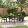 vidaXL Conjunto de Comedor de Jard&iacute;n 7 pcs Negro