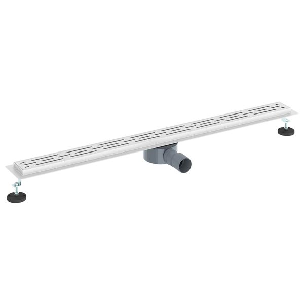 vidaXL Desag&uuml;e de ducha con tapa de vidrio y sif&oacute;n 360&deg; 100 cm