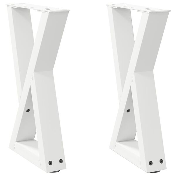 vidaXL Patas para mesa de centro (2 unidades), color blanco, 38 x (42-43,3) cm, acero