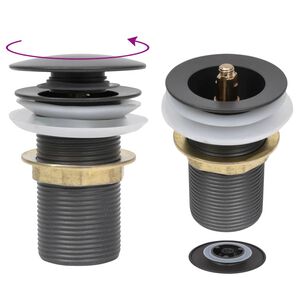 vidaXL Desag&uuml;e de empuje sin funci&oacute;n desbordamiento gris 6,4x6,4x9,1cm