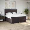 vidaXL Cama box spring con colch&oacute;n tela marr&oacute;n oscuro 200x200 cm