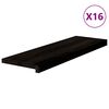 vidaXL Pelda&ntilde;os de escalera 16 uds madera maciza roble marr&oacute;n negro