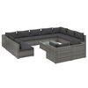 vidaXL Set de muebles de jard&iacute;n 12 pzas y cojines rat&aacute;n sint&eacute;tico gris