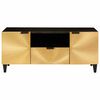 vidaXL Mueble de TV con cajón Negro y dorado 105 x 33 x 46 cm