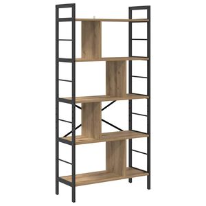 vidaXL Estante de libros 9 niveles 75 x 30 x 156 cm Roble artisan