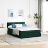 vidaXL Estructura de cama otomana con colch&oacute;n verde oscuro 140x200 cm