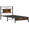 vidaXL Estructura cama sin colch&oacute;n madera roble ahumado 75x190 cm