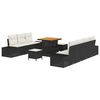 vidaXL Conjunto de sof&aacute;s de jard&iacute;n 10 uds. Negro rat&aacute;n sint&eacute;tico