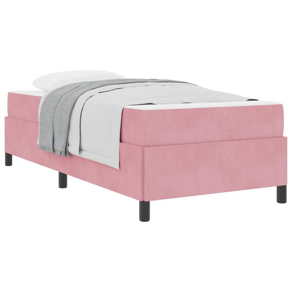 vidaXL Estructura de cama con colch&oacute;n Rosa 90 x 200 cm tela