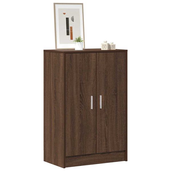 vidaXL Mueble zapatero madera contrachapada roble marr&oacute;n 60x35x92 cm