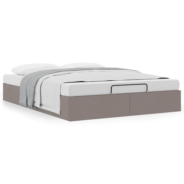 vidaXL Estructura de cama otomana sin colch&oacute;n gris pardo 140x190cm
