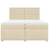 vidaXL Cama box spring con colch&oacute;n tela color crema 200x200 cm