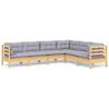 vidaXL Juego de muebles de jardín 6 pzas y cojines madera maciza pino