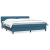vidaXL Cama box spring con colchones terciopelo azul oscuro 180x210 cm