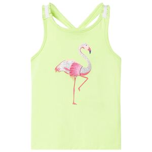 vidaXL Camiseta de tirantes infantil amarillo ne&oacute;n 104