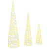 vidaXL &Aacute;rbol de Navidad 3 uds. 90 LED c&aacute;lido 20 x 20 x 80 cm Acr&iacute;lico