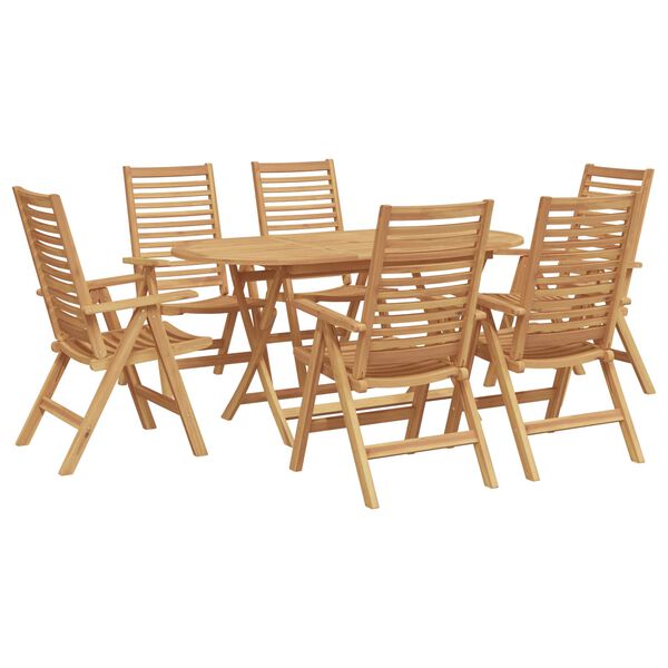vidaXL Conjunto de Comedor de Jard&iacute;n 7 pcs Marr&oacute;n