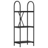 vidaXL Estante de libros 3 niveles 40 x 30 x 109 cm Roble Negro