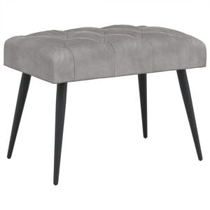vidaXL Banco con tapicer&iacute;a con botones Gris Claro 60 x 40 x 45 cm