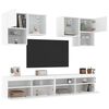 vidaXL Mueble de pared de TV con luces LED 6 piezas blanco