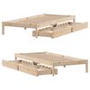 vidaXL Estructura de cama sin colch&oacute;n madera maciza pino 75x190 cm