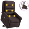 vidaXL Silla de masaje reclinable de pie de tela marr&oacute;n oscuro