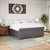 vidaXL Cama box spring con colch&oacute;n cuero sint&eacute;tico gris 180x200 cm