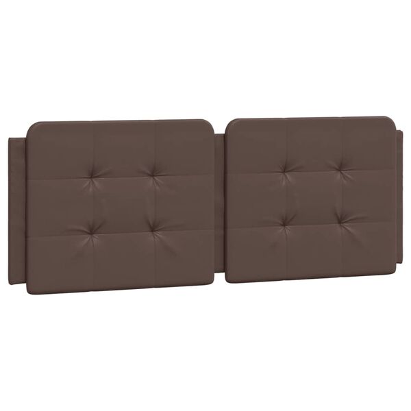 vidaXL Cabecero de cama acolchado Zadar cuero sint&eacute;tico marr&oacute;n 120 cm