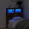 vidaXL Cabecero de cama con luz LED roble ahumado 100x17x102 cm