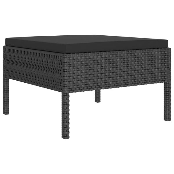 vidaXL Set de muebles de jardín 8 pzas y cojines ratán sintético negro
